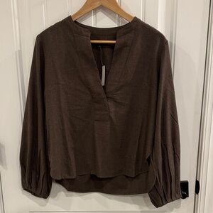 Madewell Deep Brown Flannel Blouse Size Small
